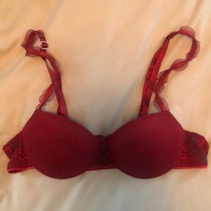 Chantelle Demi cup bra burgundy red wine 34A